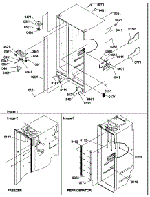 Cabinet Parts parts for Amana Side-By-Side Refrigerator SRDE327S3W-P1184906WW from AppliancePartsPros.com