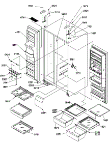 Refrigerator / Freezer Shelves, Lights, And Hinges parts for Amana Side-By-Side Refrigerator SRDE327S3W-P1307106WW from AppliancePartsPros.com