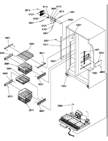 Freezer Shelves And Light parts for Amana Side-By-Side Refrigerator SRDE327S3W-P1312501WW from AppliancePartsPros.com