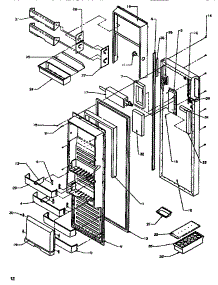 Refrigerator Door parts for Amana Side-By-Side Refrigerator SRDE520SBW-P1183102WW from AppliancePartsPros.com