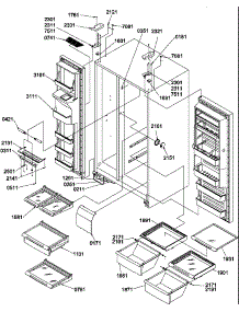 Refrigerator / Freezer Shelves, Light, And Hinges parts for Amana Side-By-Side Refrigerator SRDE520TW-P1308701WW from AppliancePartsPros.com