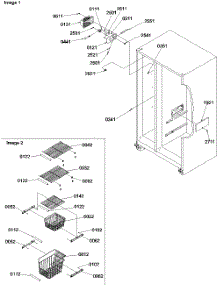 Freezer Shelves And Lights parts for Amana Side-By-Side Refrigerator SRDE522VE-P1320304WE from AppliancePartsPros.com