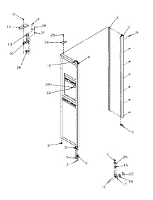 Freezer Door parts for Amana Side-By-Side Refrigerator SRDE528SBW-P1184902WW from AppliancePartsPros.com
