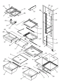 Refrigerator Shelving And Drawers parts for Amana Side-By-Side Refrigerator SRDE528SBW-P1184902WW from AppliancePartsPros.com
