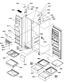 Refrigerator / Freezer Shelves, Lights, And Hinges parts for Amana Side-By-Side Refrigerator SRDE528SBW-P1184905WW from AppliancePartsPros.com