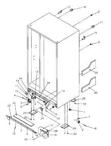 Drain And Rollers parts for Amana Side-By-Side Refrigerator SRDE528SW-P1184901WW from AppliancePartsPros.com