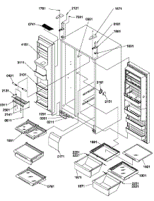 Refrigerator / Freezer Shelves,Lights And Hinges parts for Amana Side-By-Side Refrigerator SRDE528TW-P1312601WW from AppliancePartsPros.com