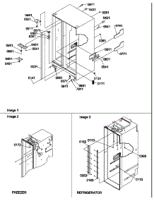 Cabinet Parts parts for Amana Side-By-Side Refrigerator SRDE528VW-P1320403WW from AppliancePartsPros.com