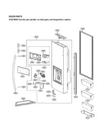 Dispenser Door Parts parts for Lg Bottom-Mount Refrigerator SRFVC2406S/00 from AppliancePartsPros.com