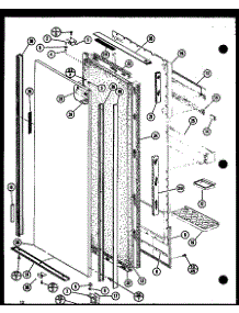 Refrigerator Door Assembly (Sdi22f / P7700005w) (Sdi22f-G / P7700005wg) (Sdi22f-L / P7700005wl) (Sri25f-G / P7700006wg) (Sri25f-A / P7700006wa) (Sri25f-C / P7700006wc) (Sri25f-L / P7700006wl) (Sri25f / P7700006w) (Sdi22f / P7700011w) (Sdi22f-G / P7700011wg) (Sdi22f-L / P770001 parts for Amana Side-By-Side Refrigerator SRI19F-P7700010W from AppliancePartsPros.com
