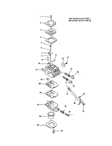 Carburetor parts for Echo Gas Line Trimmer SRM-2100SB TYPE 1E from AppliancePartsPros.com