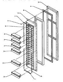 Freezer Door (Sg19sl / P1193701wl) (Sg19sw / P1193701ww) parts for Amana Side-By-Side Refrigerator SS21SL-P1193801WL from AppliancePartsPros.com