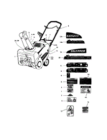 Decals parts for Snapper Gas Snowblower SS5201R from AppliancePartsPros.com
