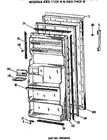 Door parts for Hot Point Refrigerator SSD11CFBLWH from AppliancePartsPros.com