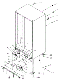 Drain System And Rollers parts for Amana Side-By-Side Refrigerator SSD21SBL-P1193904WL from AppliancePartsPros.com