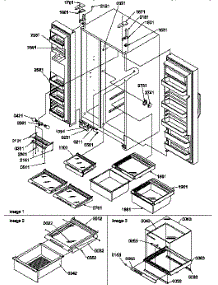 Refrigeratorfreezer Shelves, Lights, & Hinges parts for Amana Side-By-Side Refrigerator SSD21SL-P1193908WL from AppliancePartsPros.com