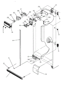Controls And Cabinet (Ref / Frz) parts for Amana Side-By-Side Refrigerator SSD21SW-P1193901WW from AppliancePartsPros.com