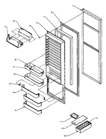 Refrigerator Door parts for Amana Side-By-Side Refrigerator SSD22NBL-P1162413WL from AppliancePartsPros.com