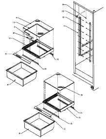 Refrigerator Shelving And Drawers parts for Amana Side-By-Side Refrigerator SSD22NBL-P1162413WL from AppliancePartsPros.com