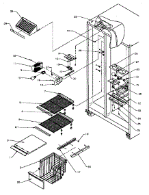 Freezer Shelving And Refrigerator Light parts for Amana Side-By-Side Refrigerator SSD22NBW-P1162413WW from AppliancePartsPros.com