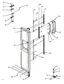 Fz Door Hinge And Trim Parts parts for Amana Side-By-Side Refrigerator SSD25N5W-P1178903WW from AppliancePartsPros.com