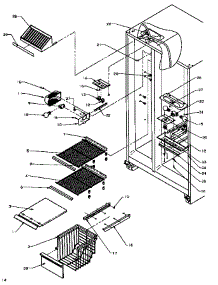 Fz Shelving And Ref Light parts for Amana Side-By-Side Refrigerator SSD25N5W-P1178903WW from AppliancePartsPros.com