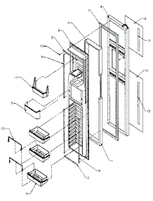 Freezer Door parts for Amana Side-By-Side Refrigerator SSD25NB-P1162409W from AppliancePartsPros.com