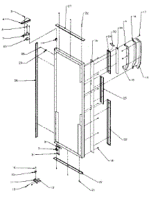 Refrigerator Door Hinge And Trim parts for Amana Side-By-Side Refrigerator SSD25NB-P1162409W from AppliancePartsPros.com