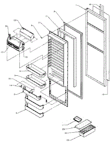 Refrigerator Door parts for Amana Side-By-Side Refrigerator SSD25NB-P1162409W from AppliancePartsPros.com