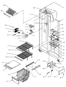 Freezer Shelving And Refrigerator Light parts for Amana Side-By-Side Refrigerator SSD25NB-P1162409W from AppliancePartsPros.com