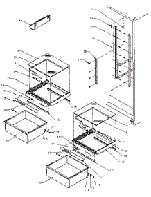 Refrigerator Shelving And Drawers parts for Amana Side-By-Side Refrigerator SSD25NB-P1162409W from AppliancePartsPros.com
