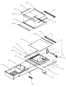 Refrigerator Shelving And Drawers parts for Amana Side-By-Side Refrigerator SSD25NB-P1162409W from AppliancePartsPros.com