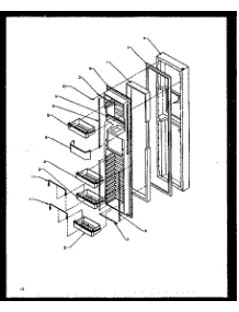 Freezer Door (Sxd27nl / P1162408wl) (Sxd27ne / P1162408we) (Sxd27nw / P1162408ww) (Sxd27nw / P1162411ww) (Sxd27ne / P1162411we) (Sxd27nl / P1162411wl) parts for Amana Side-By-Side Refrigerator SSD25NBL-P1162409WL from AppliancePartsPros.com