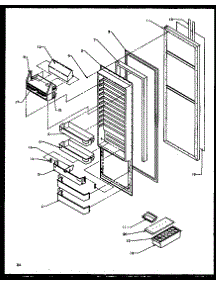 Refrigerator Door (Sxd22ng / P1162405wg) (Sxd22nl / P1162405wl) (Sxd22nw / P1162405ww) (Ssd25nbl / P1162409wl) (Ssd25nbw / P1162409ww) parts for Amana Side-By-Side Refrigerator SSD25NBL-P1162409WL from AppliancePartsPros.com