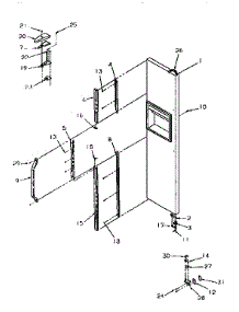 Freezer Door Hinge parts for Amana Side-By-Side Refrigerator SSD25SL-P119042WL from AppliancePartsPros.com