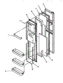 Freezer Door parts for Amana Side-By-Side Refrigerator SSD25SL-P119042WL from AppliancePartsPros.com
