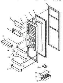 Refrigerator Door parts for Amana Side-By-Side Refrigerator SSD25SL-P119042WL from AppliancePartsPros.com