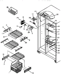 Freezer Shelving parts for Amana Side-By-Side Refrigerator SSD25SL-P119042WL from AppliancePartsPros.com