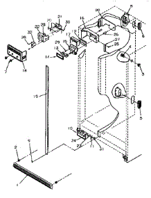 Controls And Cabinet parts for Amana Side-By-Side Refrigerator SSD25SL-P119042WL from AppliancePartsPros.com