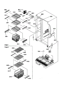Freezer Shelves And Lights parts for Amana Side-By-Side Refrigerator SSD25TE-P1314201WE from AppliancePartsPros.com