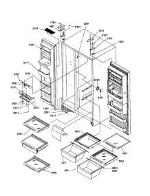 Ref / Frz Shelves, Lights, And Hinges parts for Amana Side-By-Side Refrigerator SSD25TW-P1190316WW from AppliancePartsPros.com