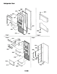 Refrigerator Door parts for Amana Side-By-Side Refrigerator SSD25TW-P1314201WW from AppliancePartsPros.com