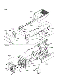 Ice Bucket Auger And Ice Maker parts for Amana Side-By-Side Refrigerator SSD25TW-P1314201WW from AppliancePartsPros.com