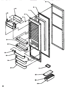 Refrigerator Door parts for Amana Side-By-Side Refrigerator SSD522NBW-P1181001WW from AppliancePartsPros.com
