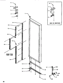Door / Hinge / Trim Refrigerator parts for Amana Side-By-Side Refrigerator SSD522SBW-P1184701WW from AppliancePartsPros.com