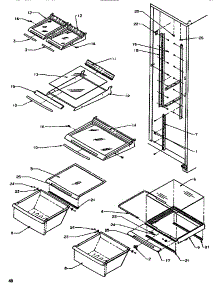 Shelving & Drawers (Ref) parts for Amana Side-By-Side Refrigerator SSD522SBW-P1184701WW from AppliancePartsPros.com
