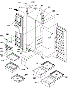 Refrigerator / Freezer Shelves, Lights, And Hinges parts for Amana Side-By-Side Refrigerator SSD522TW-P1309902WW from AppliancePartsPros.com