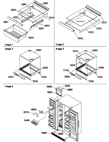 Shelves, Deli, Crisper Assemblies And Toe Grille parts for Amana Side-By-Side Refrigerator SSD522TW-P1309902WW from AppliancePartsPros.com