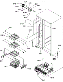 Freezer Shelves And Light parts for Amana Side-By-Side Refrigerator SSD522TW-P1309902WW from AppliancePartsPros.com
