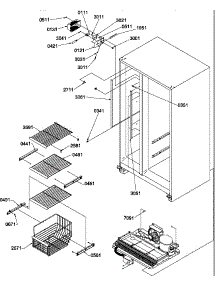 Freezer Shelves And Light parts for Amana Side-By-Side Refrigerator SSD522TW-P1313602WW from AppliancePartsPros.com